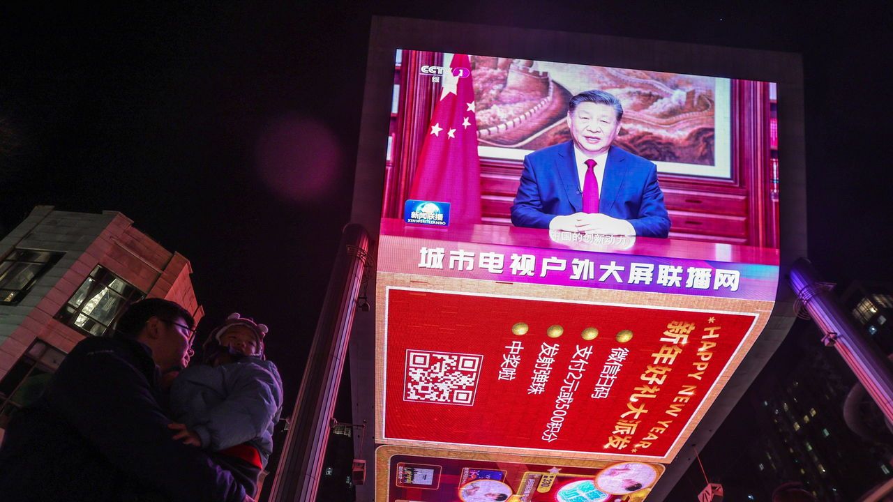 Chinese President Xi Jinping delivers 2024 New Year address, Beijing, China - 31 Dec 2023