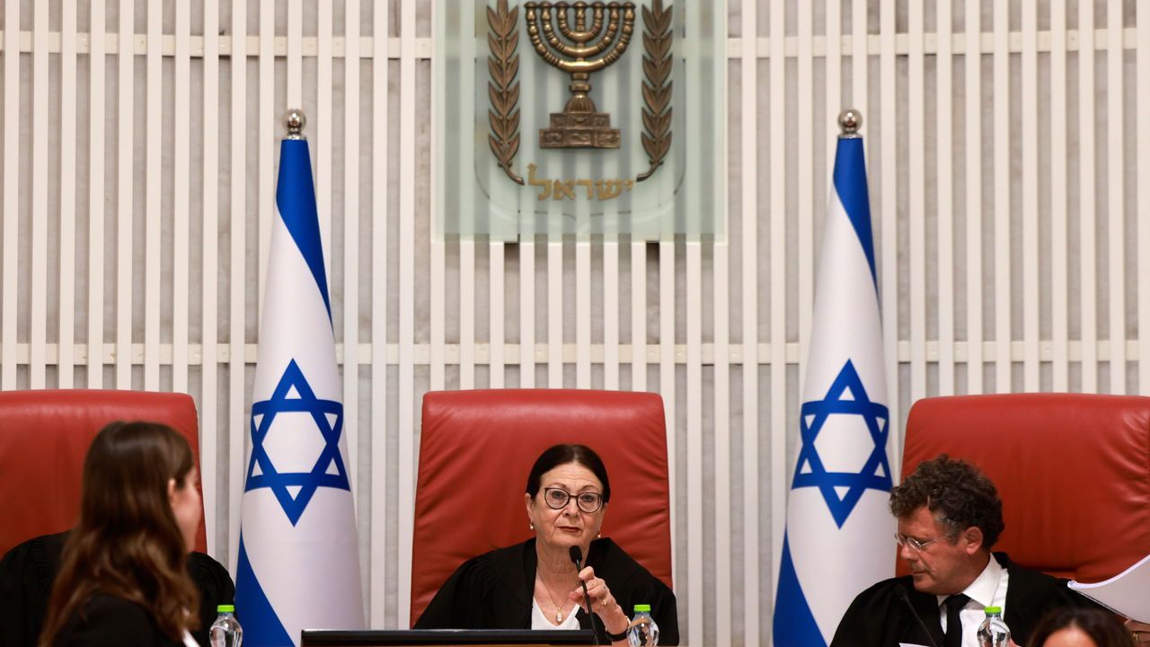 President of the Israeli Supreme Court Esther Hayut with judges